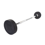 Rubber Coated Fixed Straight Barbell, 50Lb