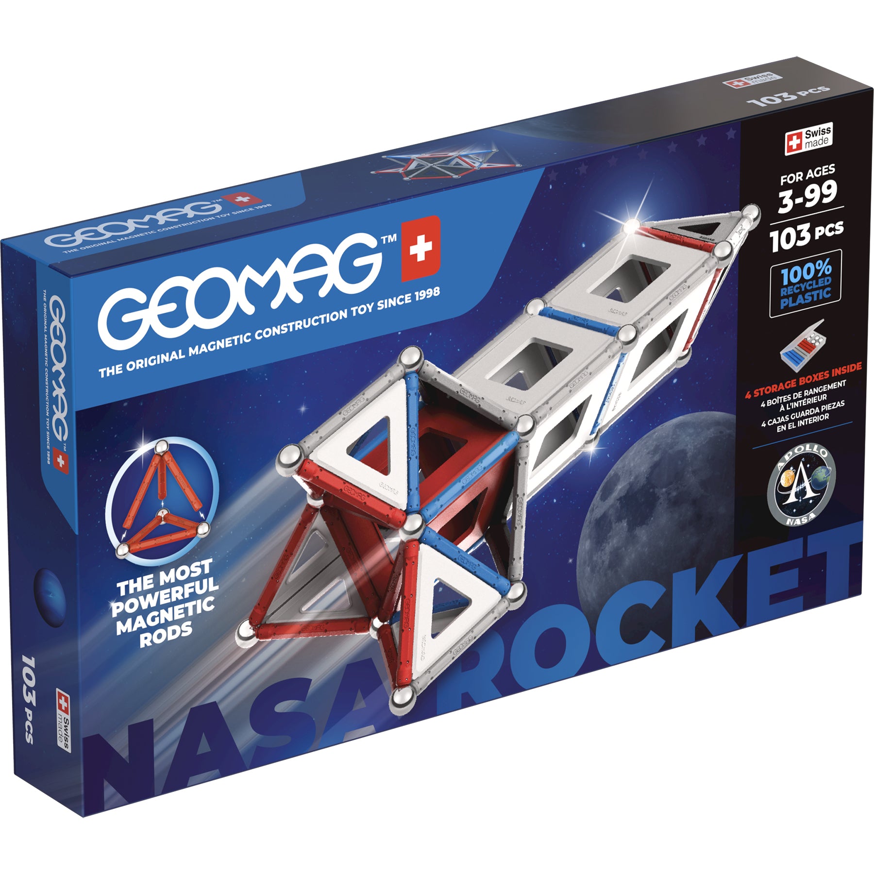 Geomag™ Classic Panels Magnetic Construction Set, NASA Rocket, 103 Pieces
