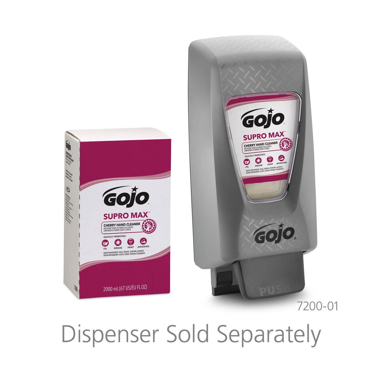 Gojo&reg; Supro Max Hand Cleaner - Cherry Scent - 2.11 quart - Adhesive Remover, Soil Remover - Hand - Tan - 1 Each