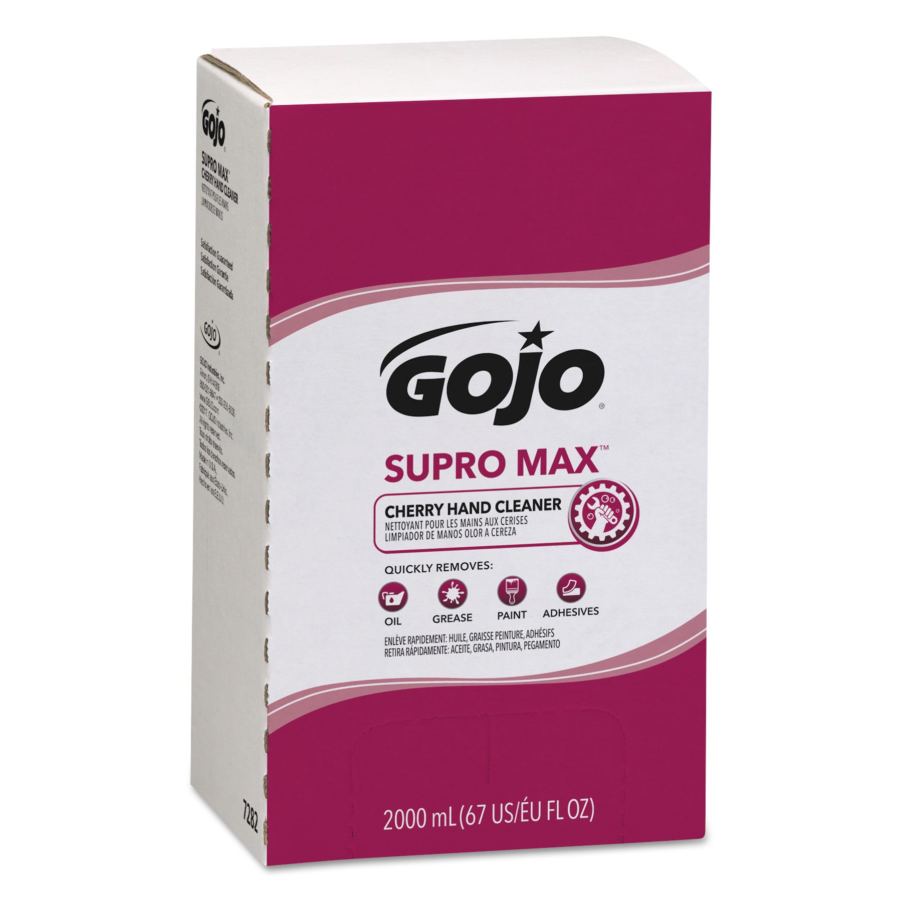 Gojo&reg; Supro Max Hand Cleaner - Cherry Scent - 2.11 quart - Adhesive Remover, Soil Remover - Hand - Tan - 1 Each