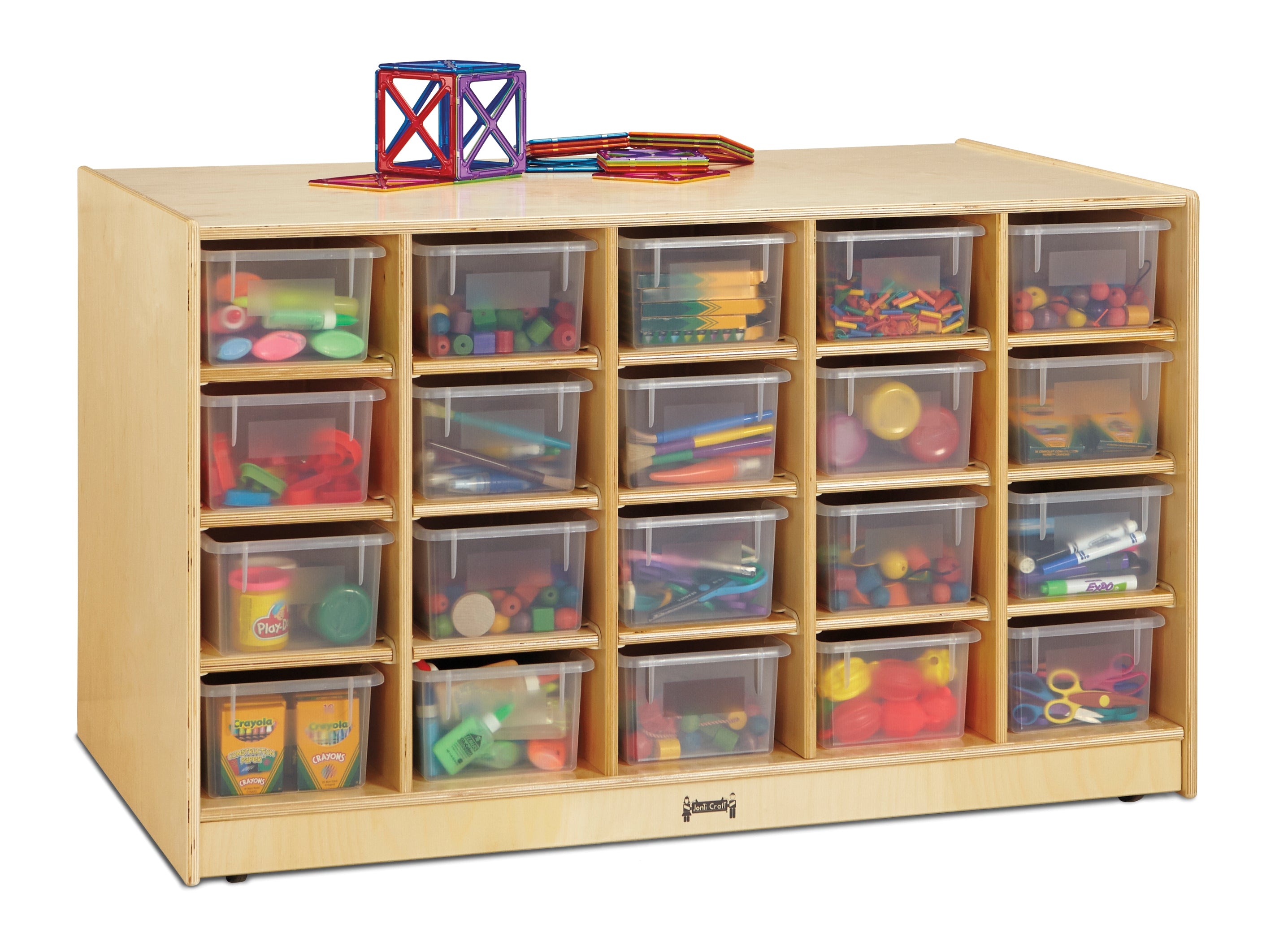 Jonti-Craft® Double-Sided Island – 40 Cubbie-Tray - with Clear Trays