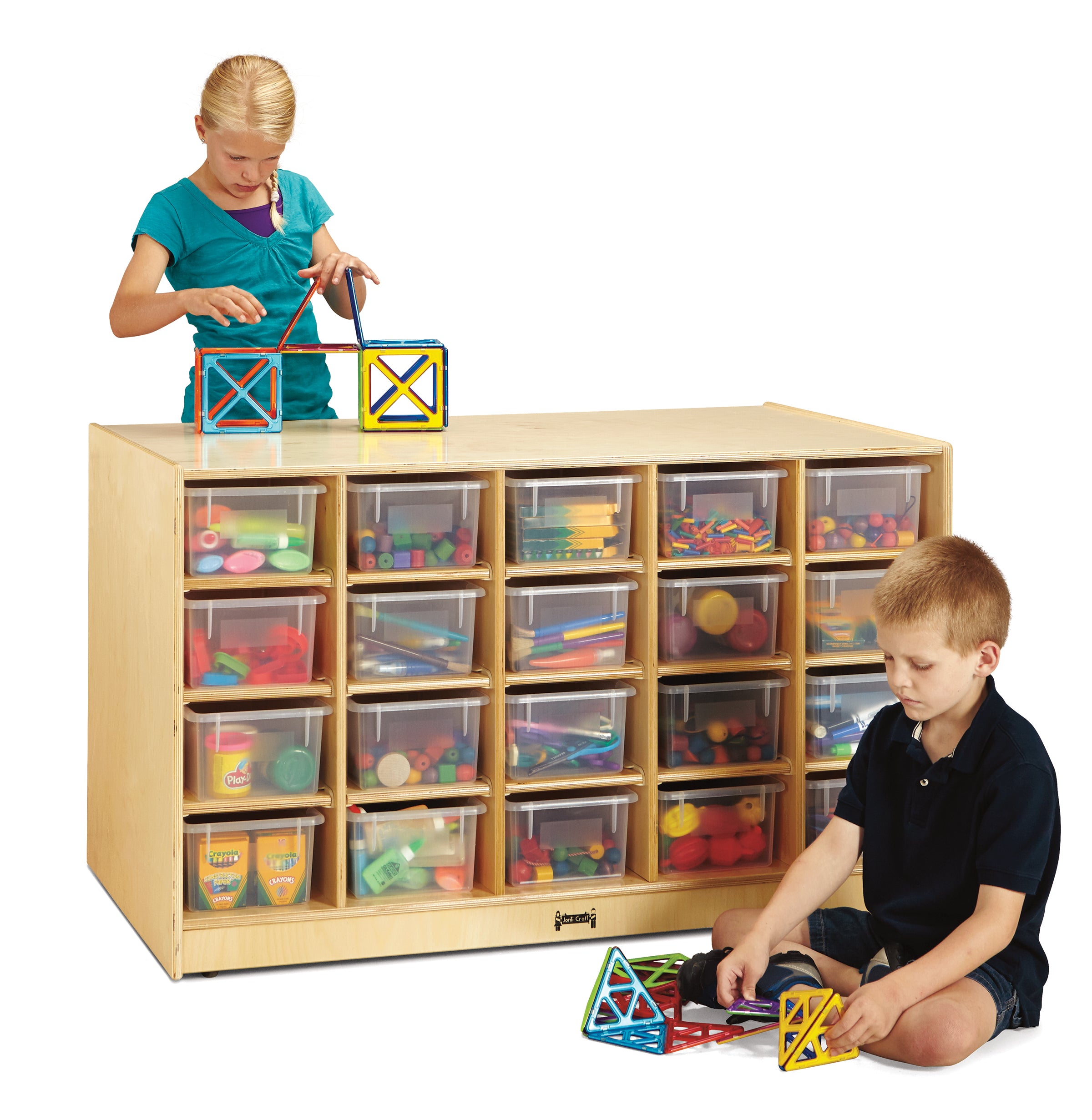 Jonti-Craft® Double-Sided Island – Single + 20 Cubbie-Tray - without Trays