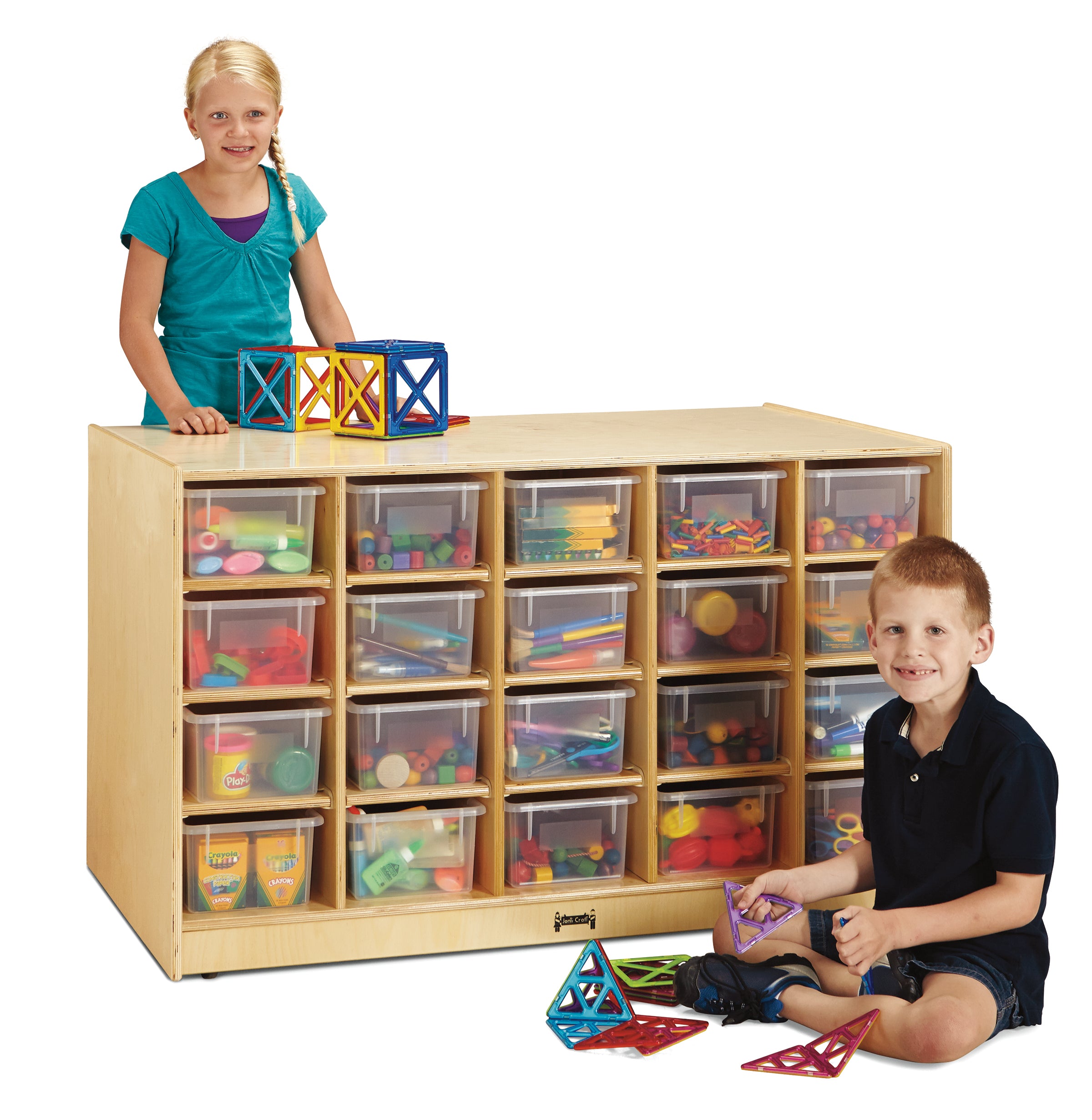 Jonti-Craft® Double-Sided Island – Single + 20 Cubbie-Tray - without Trays