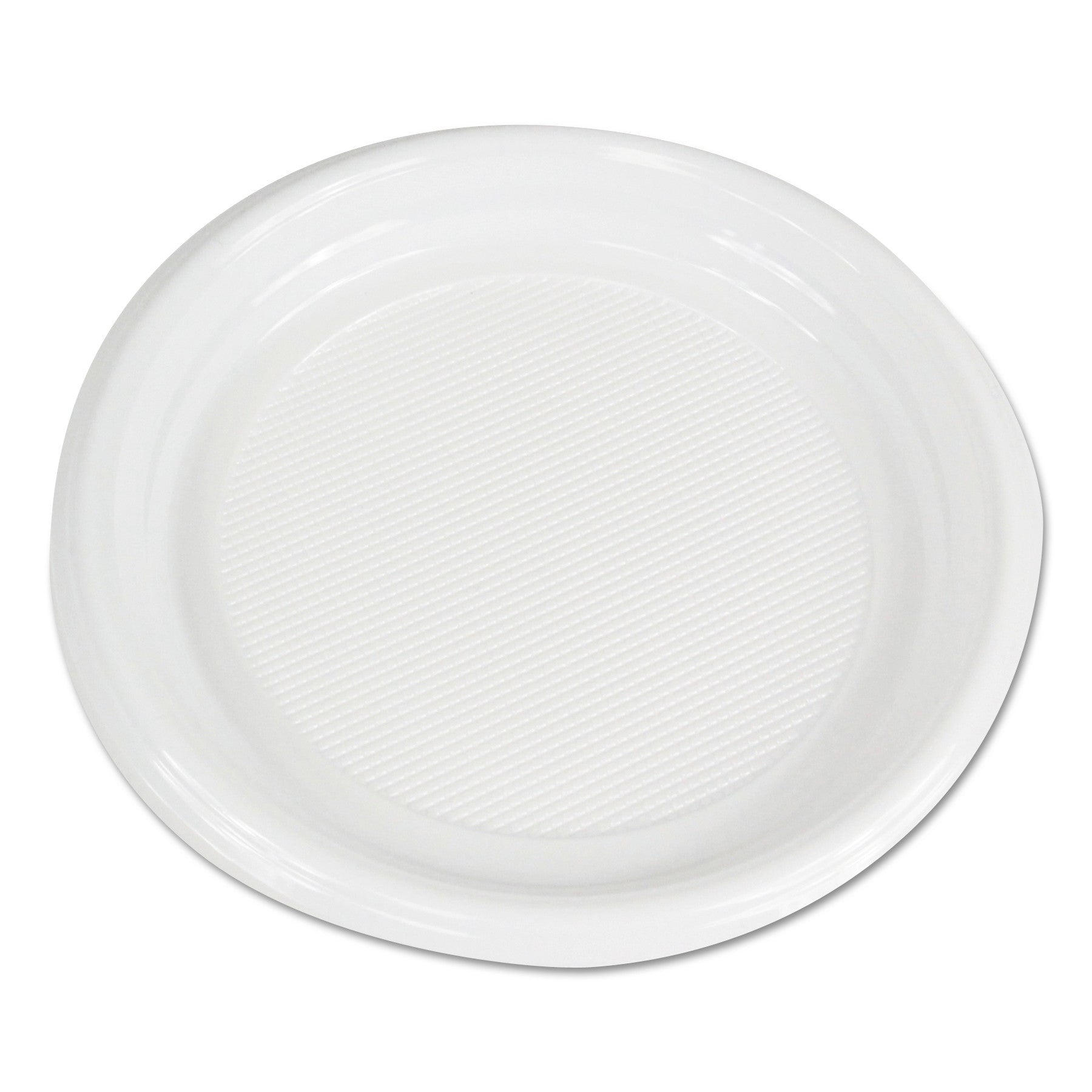 Hi-Impact Plastic Dinnerware, Plate, 9" Dia, White, 500/carton