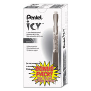Pentel Icy Mechanical Pencil - 0.5 mm Lead - #2 - Refillable - Translucent Smoke Barrel - 24 / Pack