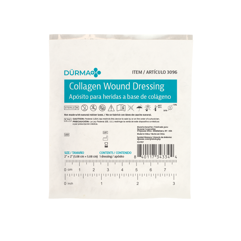 DynaCol Collagen Wound Dressing, 2" x 2" - 10 pcs per Box/10 Boxes per Case