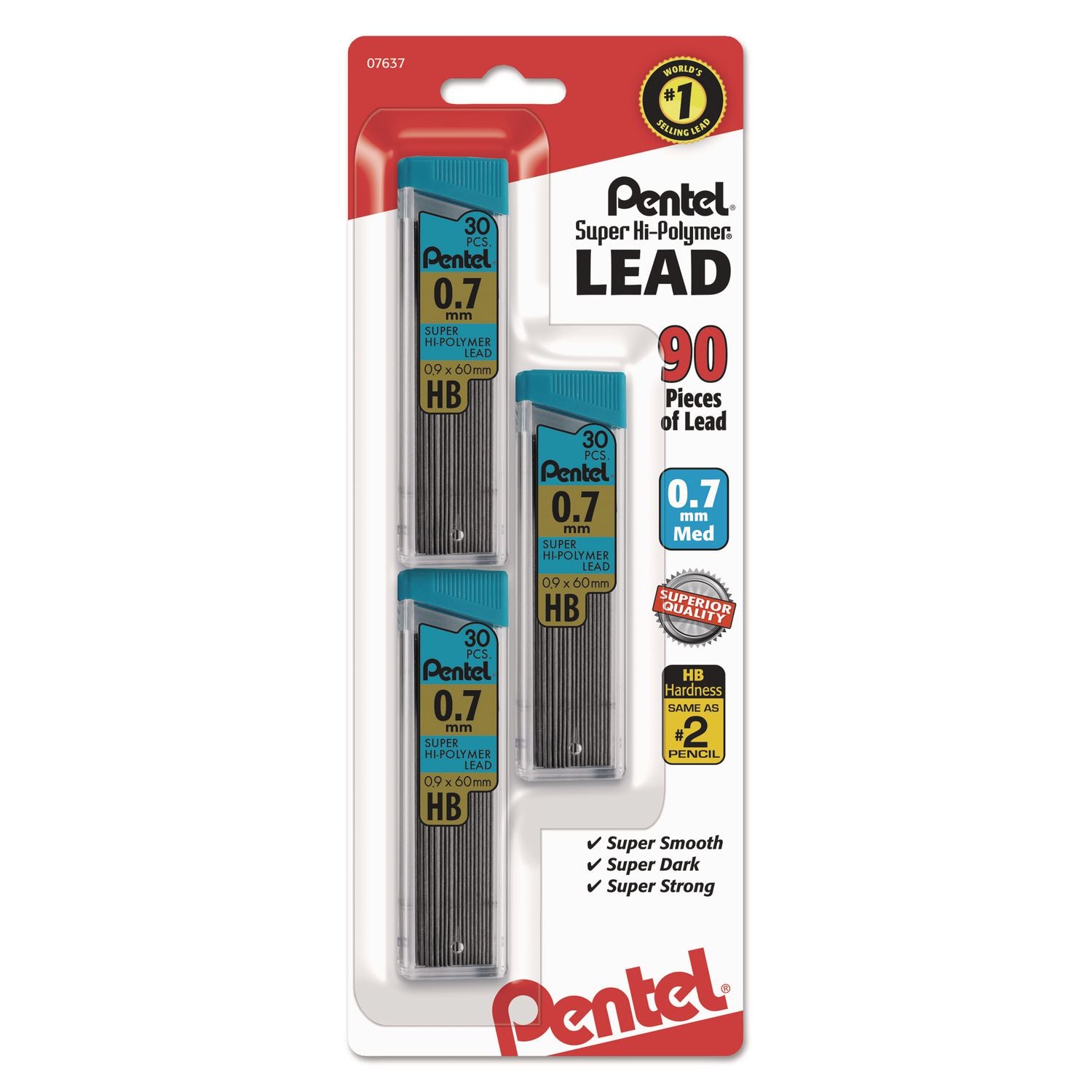 0.7 mm , Medium Point - HB - Black Hard Lead - 30/Tube - 1 Pack
