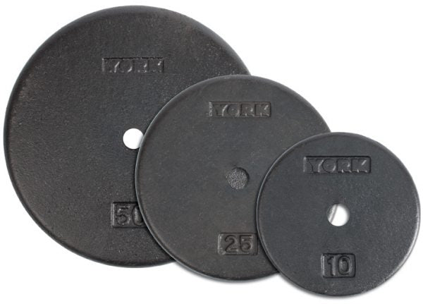 25 LB YORK 1" Standard Flat Pro Cast Iron Plate - Black