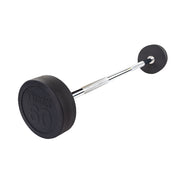 Rubber Coated Fixed Straight Barbell, 60Lb