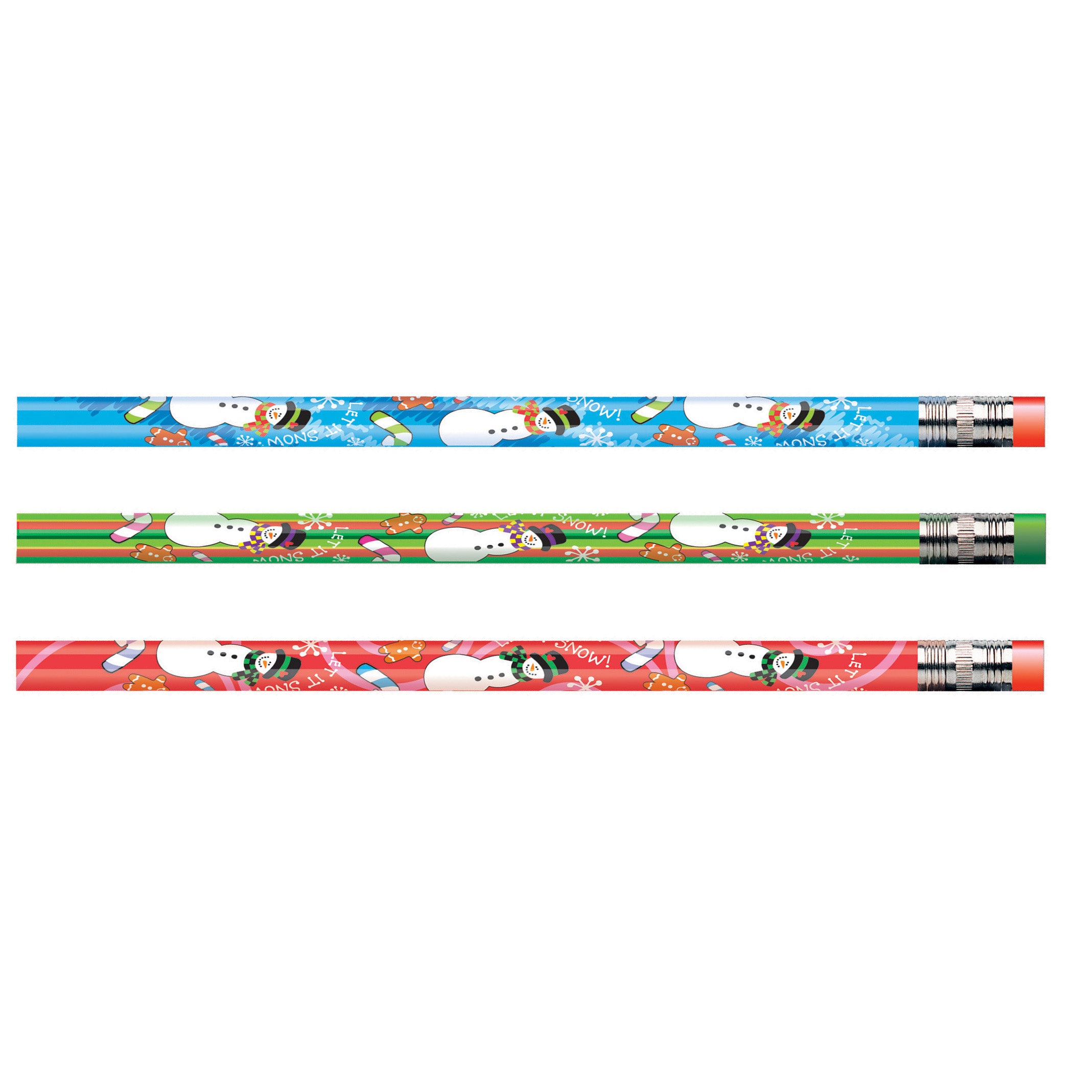 Decorated Pencils, Holiday Snowmen Assortment, 144 Pencils