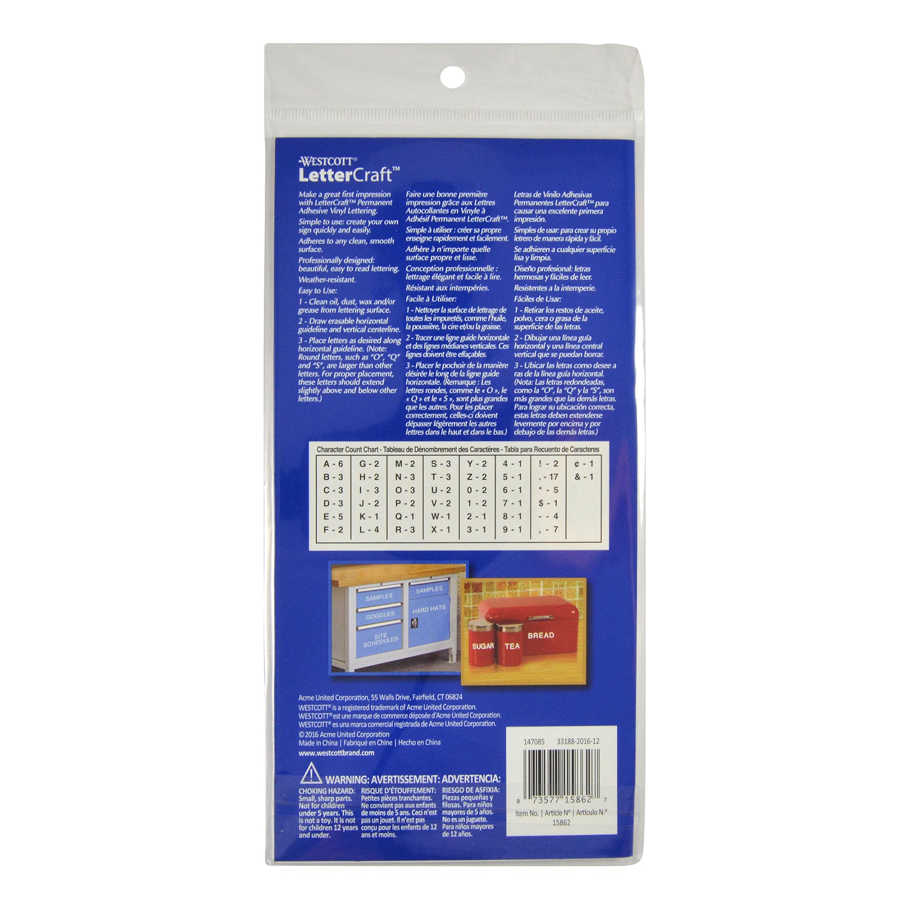 LetterCraft Permanent Vinyl Lettering, Helvetica, 2-Inch, White