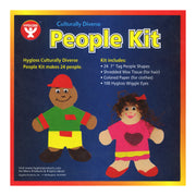 Culturally Div. People Kits - 24 ct., 7" cardstock, shredded tissue hair, gummed paper clothes