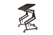 Rifton Adaptive Desk with Casters, Tilt, Black Top with Raised Edge, Elbow Supports, Side Storage Box, Anti-tip Rollers, Device Mount Adapter, and Slide on Ledge