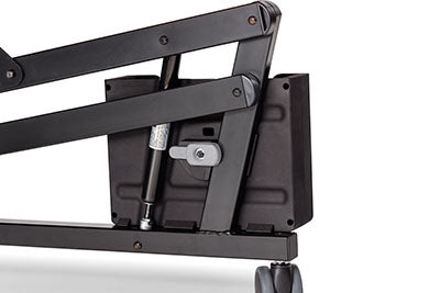 Rifton Adaptive Desk with Casters, Tilt, Black Top with Raised Edge, Elbow Supports, Side Storage Box, Anti-tip Rollers, Device Mount Adapter, and Slide on Ledge