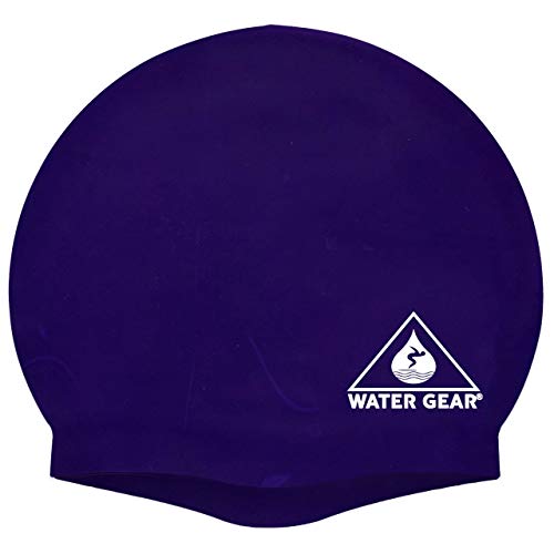 Water Gear Silicone Adult Swim Cap - Flexible Unisex Waterproof - Great for Short and Long Hair - Improve Your Performance - Women Men and Teens -Tria