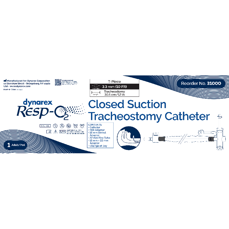 Closed Suction Tracheal Catheter w/ Double Swivel Elbow, 16FR - 10 pcs per Box/2 Boxes per Case