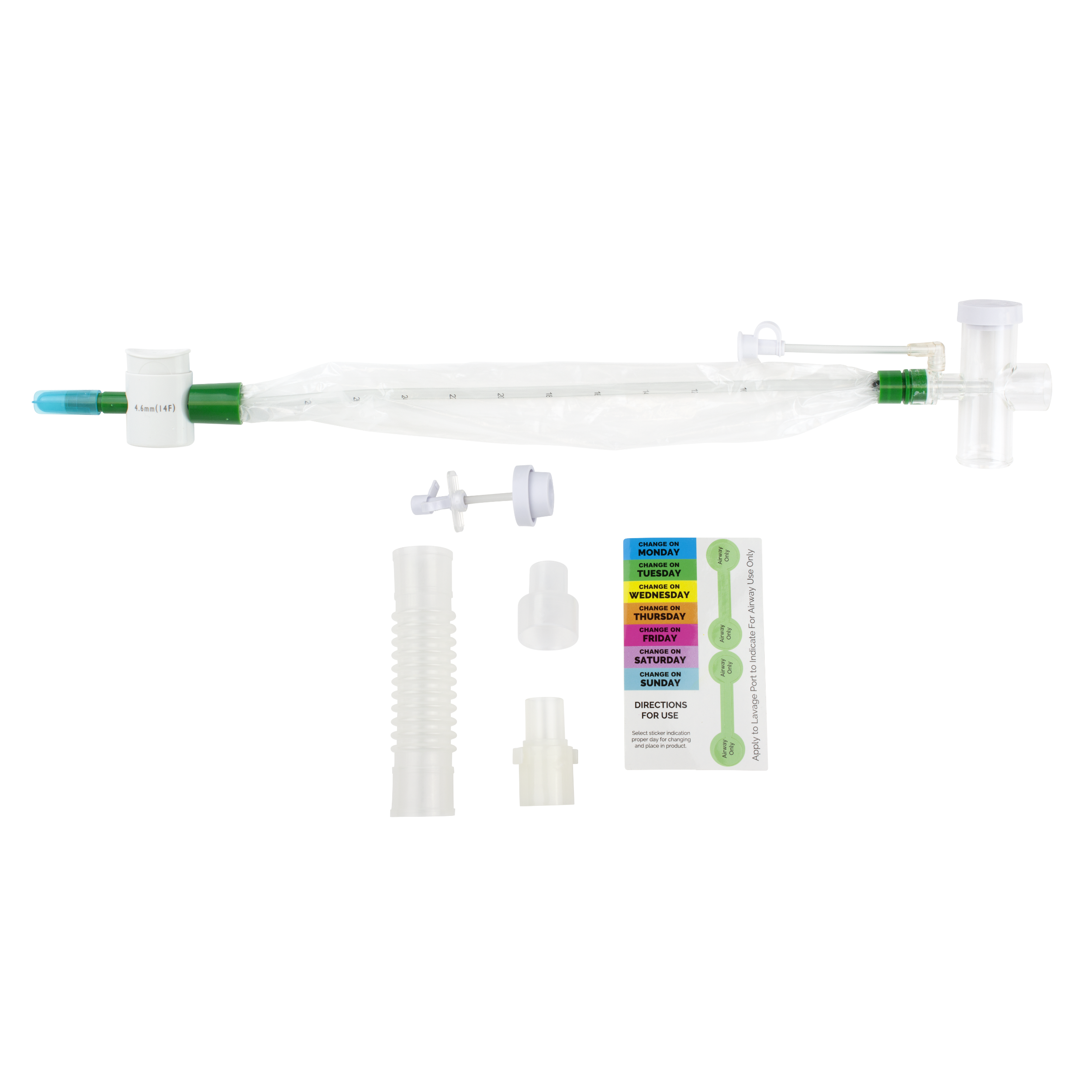Closed Suction Tracheal Catheter w/ T-Piece, 14FR - 10 pcs per Box/2 Boxes per Case