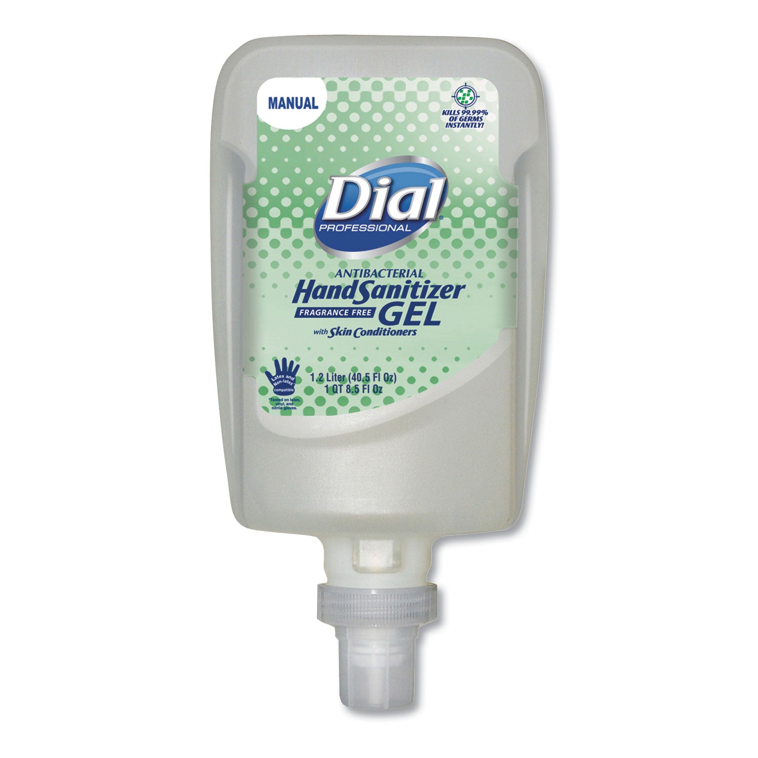 Antibacterial Gel Hand Sanitizer Refill For Fit Manual Dispenser, 1.2 L, Fragrance-Free, 3/carton