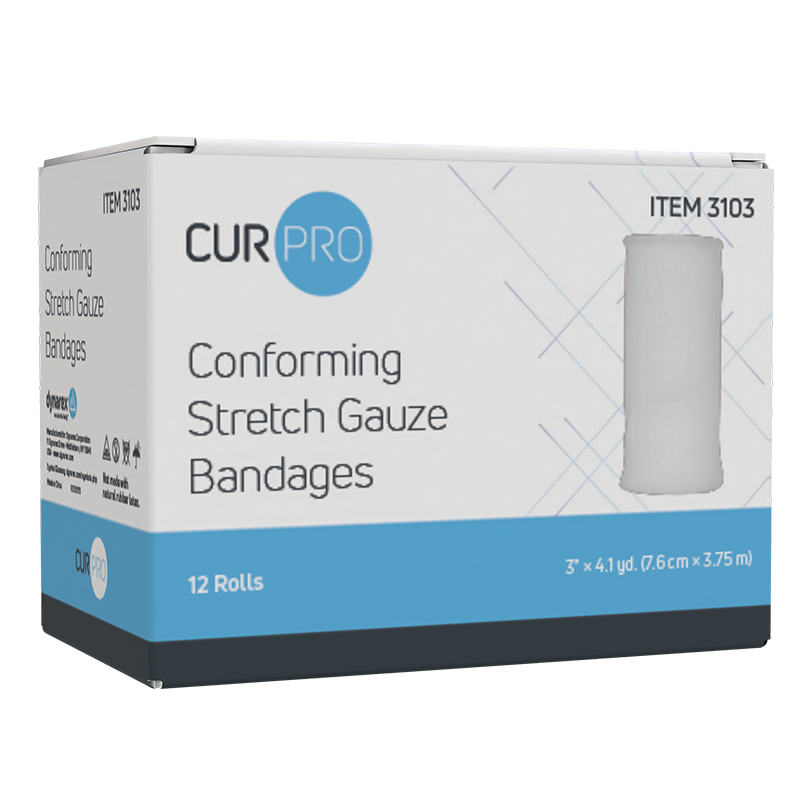 Conforming Stretch Gauze Bandage, 3" - 12 pcs per Box/8 boxes per Case