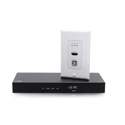 C2G 4K HDMI HDBaseT + USB and RS232 Wall Plate Transmitter to Receiver C2G31030