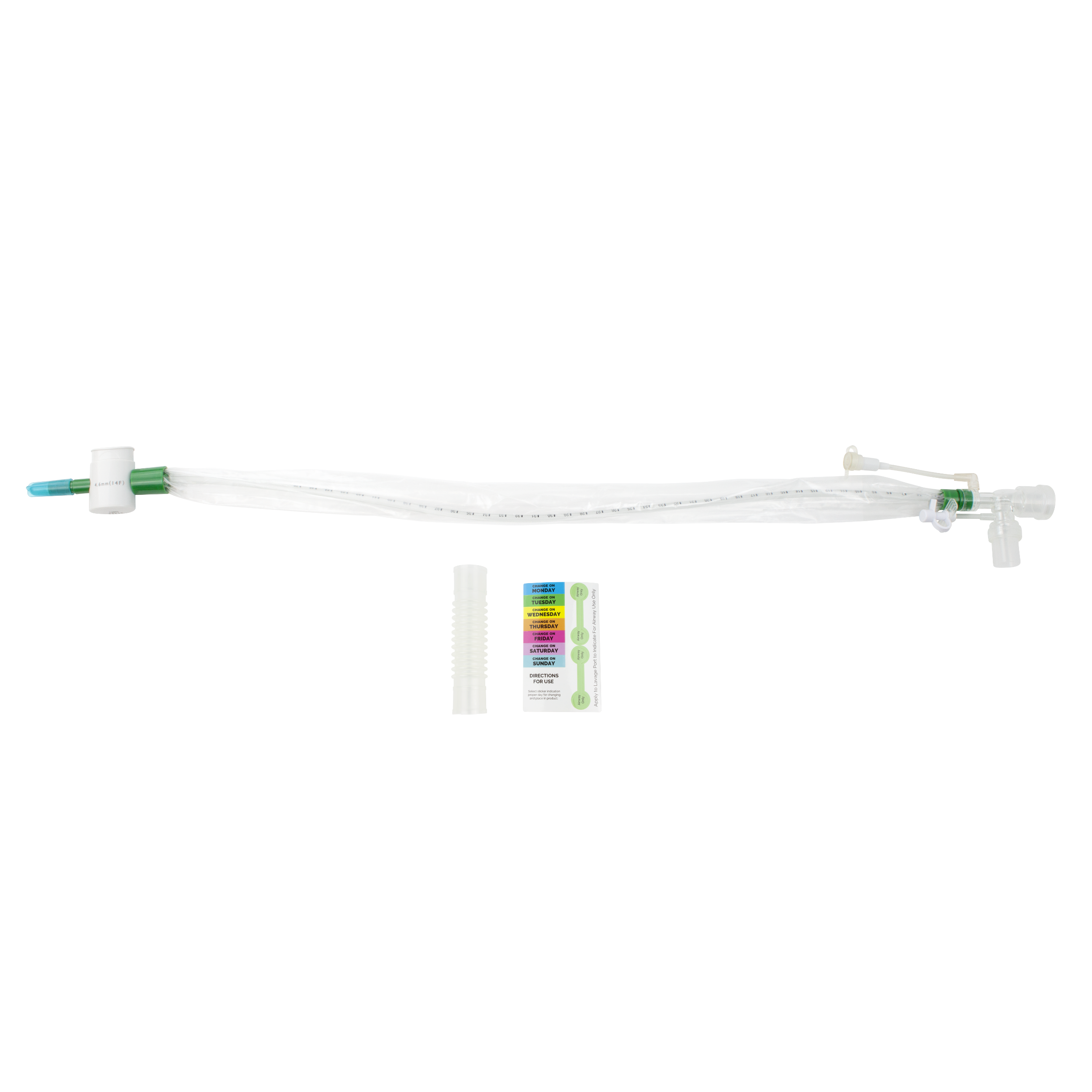 Closed Suction Endotracheal Catheter w/ Double Swivel Elbow, 14FR - 10 pcs per Box/2 Boxes per Case