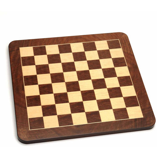 Deluxe Chess Board, Walnut Root Wood with Rounded Corners, 19"