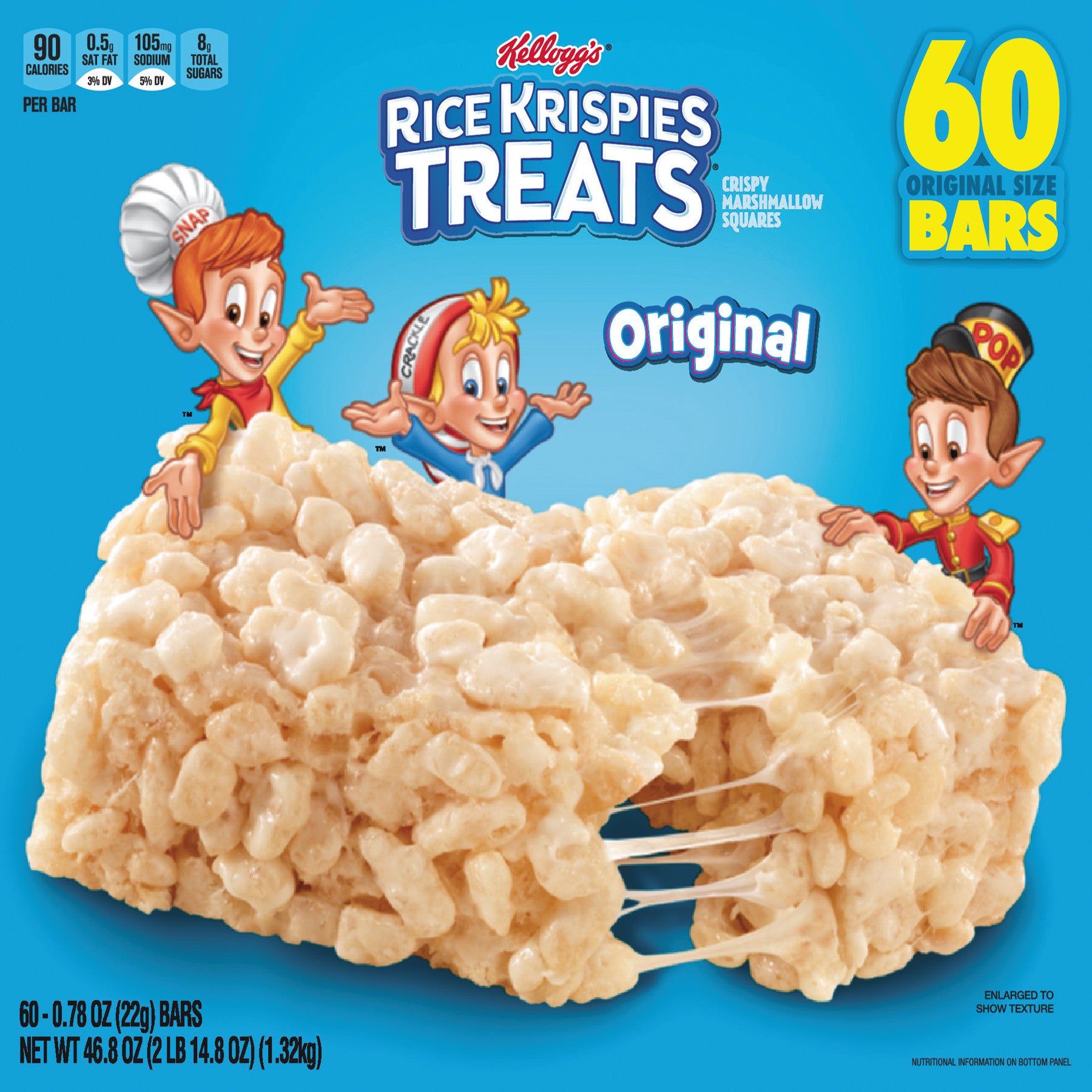 Rice Krispies Treats, Original Marshmallow, 0.78 Oz Pack, 60/carton
