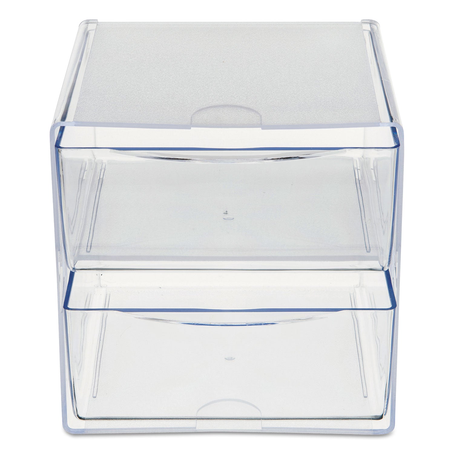 Deflecto Stackable Cube Organizer - 2 Drawer(s) - 6" Height x 6" Width x 7.50" Depth - Desktop - Stackable - Clear - Plastic - 1 Each