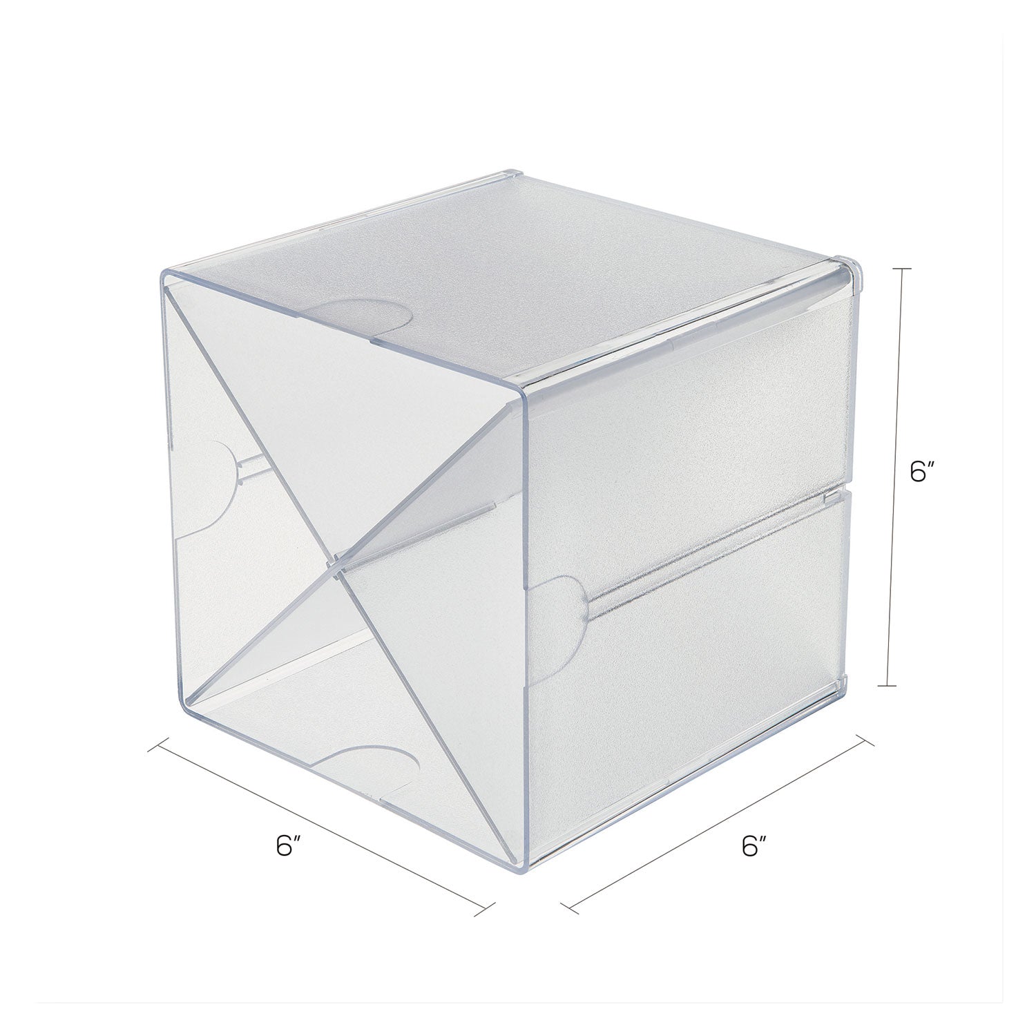 Deflecto Stackable Cube Organizer - 4 Compartment(s) - 6" Height x 6" Width x 7.25" Depth - Desktop - Stackable - Clear - Plastic - 1 Each