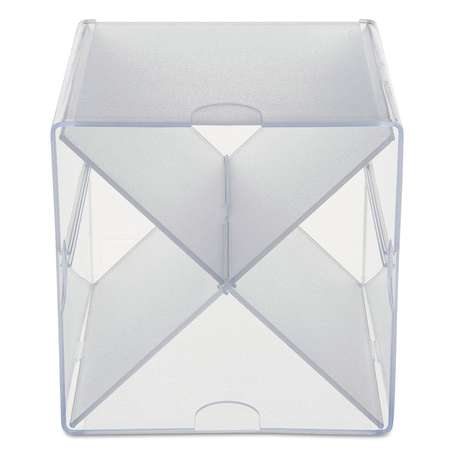 Deflecto Stackable Cube Organizer - 4 Compartment(s) - 6" Height x 6" Width x 7.25" Depth - Desktop - Stackable - Clear - Plastic - 1 Each