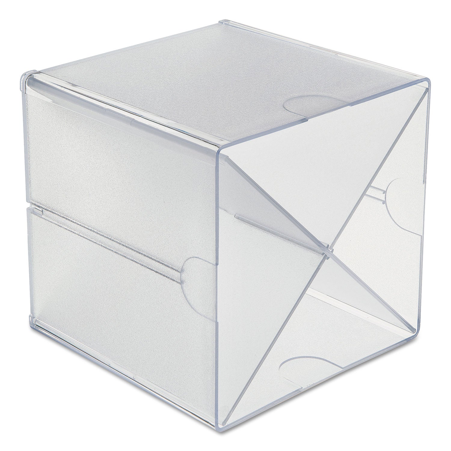 Deflecto Stackable Cube Organizer - 4 Compartment(s) - 6" Height x 6" Width x 7.25" Depth - Desktop - Stackable - Clear - Plastic - 1 Each