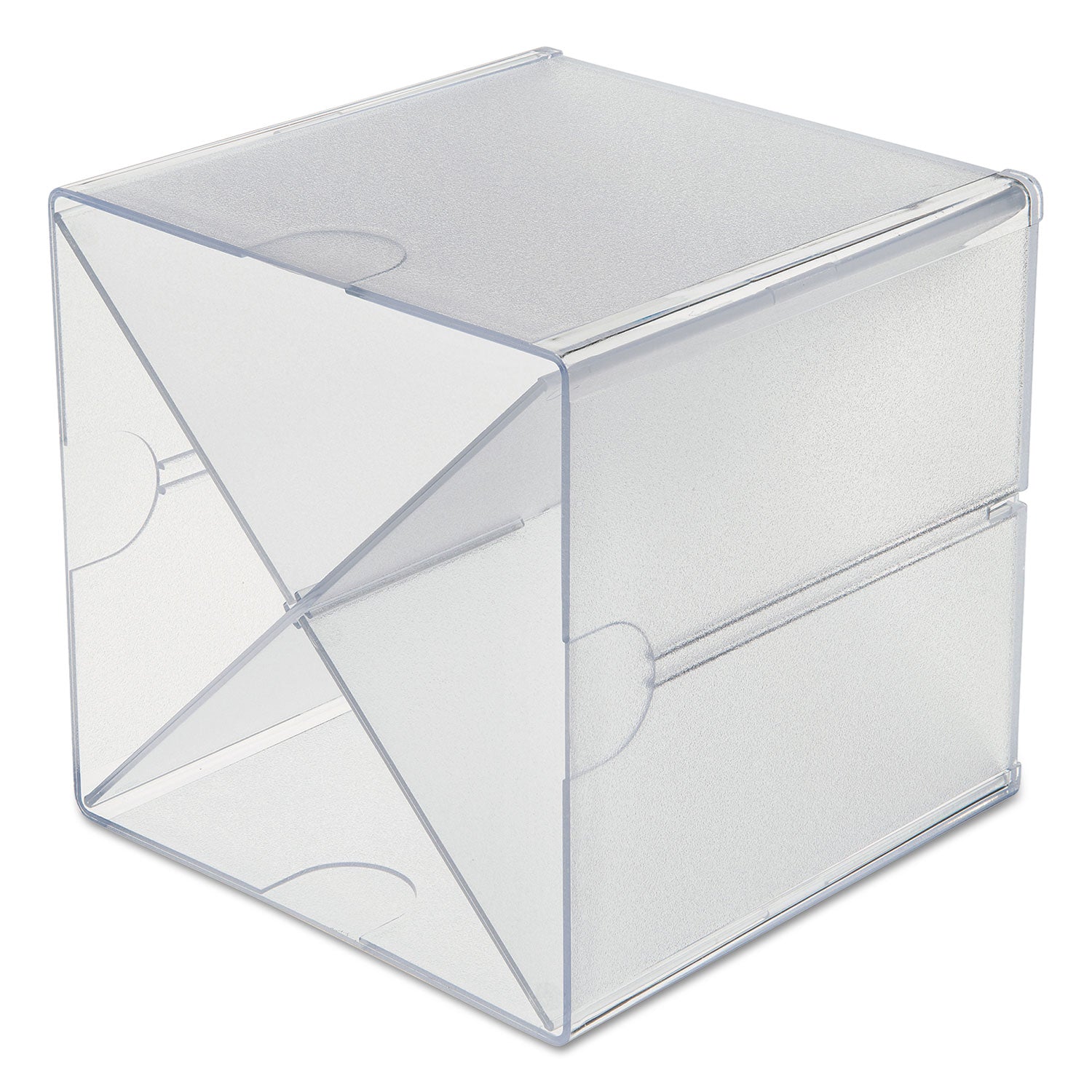 Deflecto Stackable Cube Organizer - 4 Compartment(s) - 6" Height x 6" Width x 7.25" Depth - Desktop - Stackable - Clear - Plastic - 1 Each