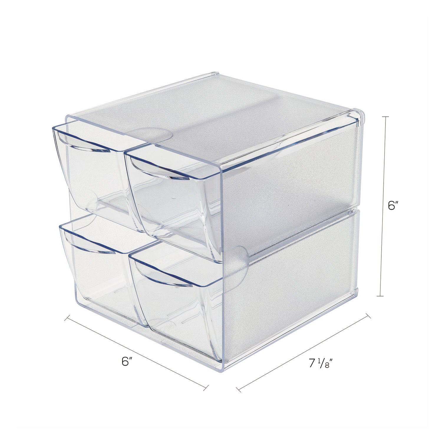Deflecto Stackable Cube Organizer - 4 Drawer(s) - 6" Height x 6" Width x 7.25" Depth - Desktop - Stackable - Clear - Plastic - 1 Each
