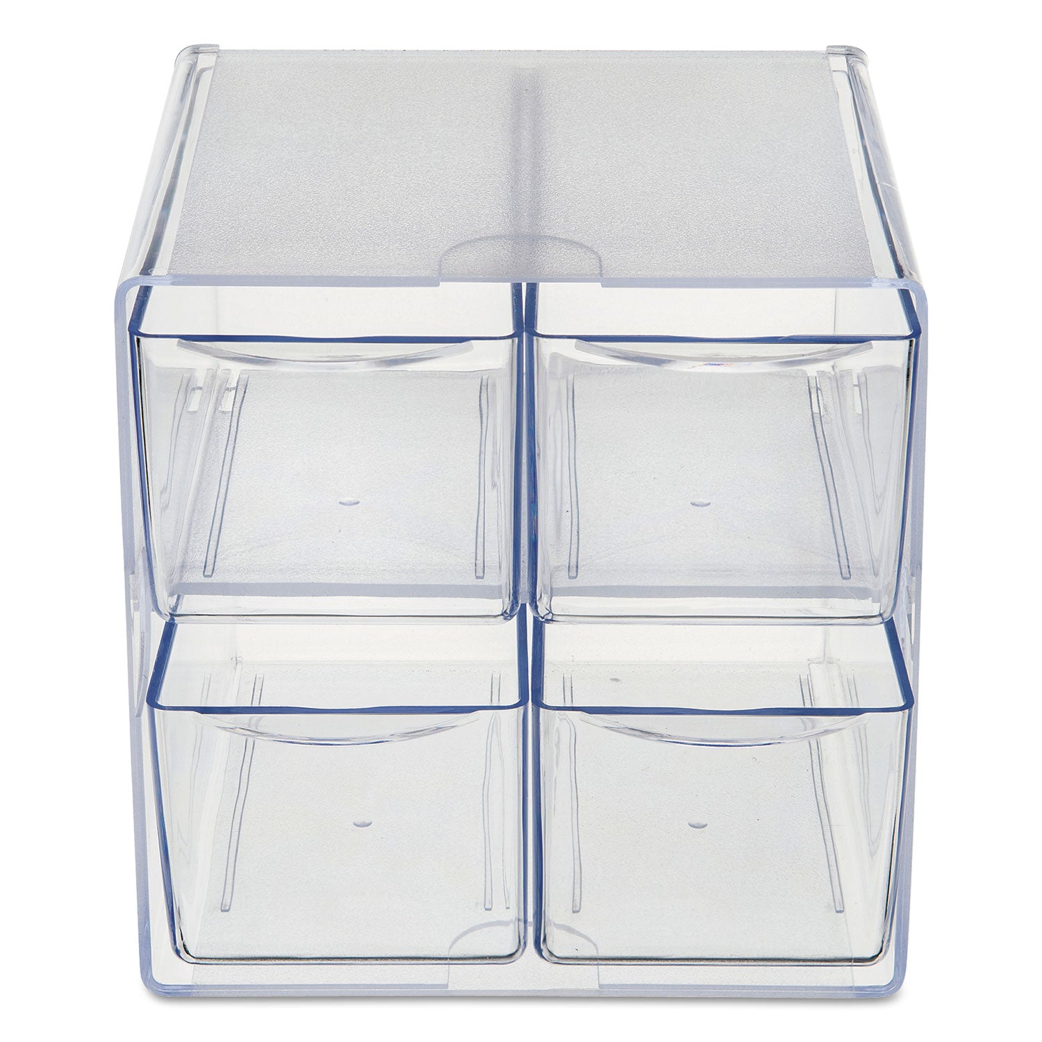 Deflecto Stackable Cube Organizer - 4 Drawer(s) - 6" Height x 6" Width x 7.25" Depth - Desktop - Stackable - Clear - Plastic - 1 Each