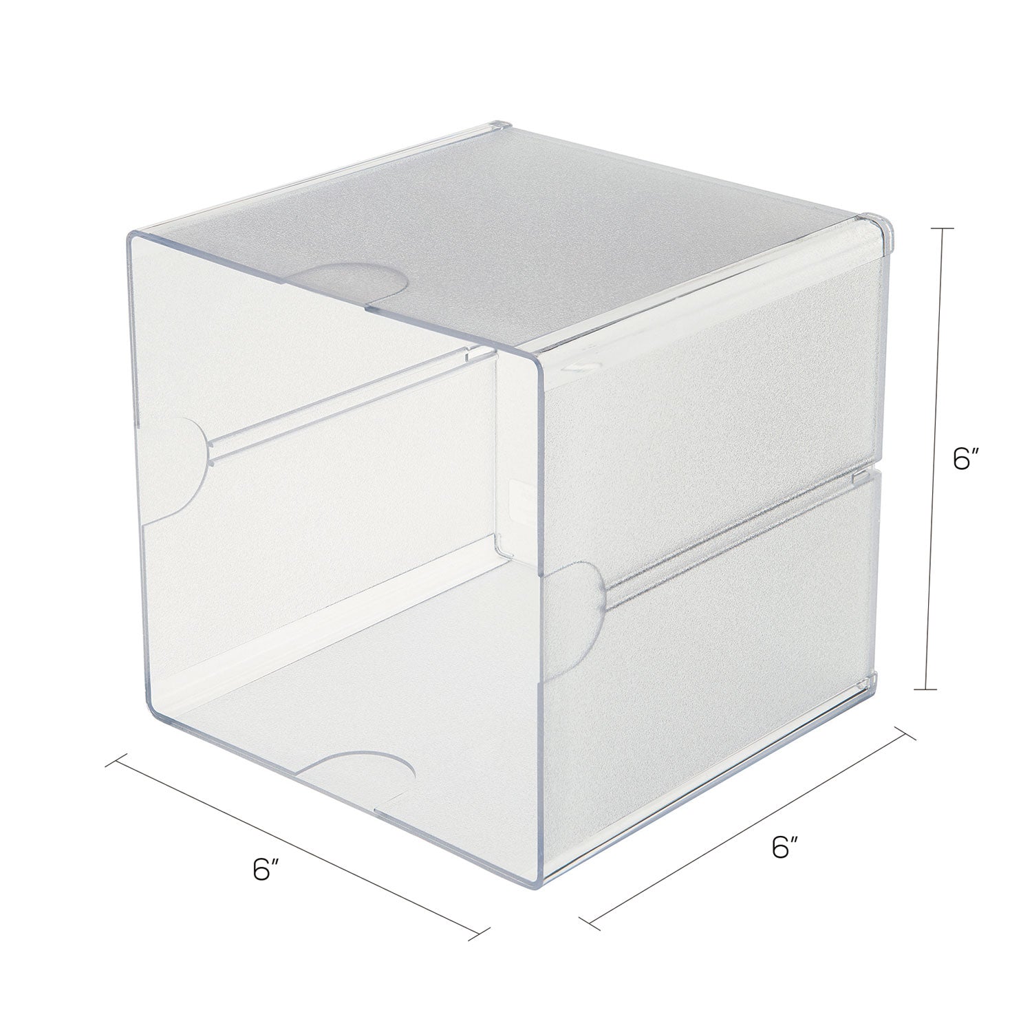 Deflecto Stackable Cube Organizer - 1 Compartment(s) - 6" Height x 6" Width x 6" Depth - Desktop - Stackable - Clear - Plastic - 1 Each
