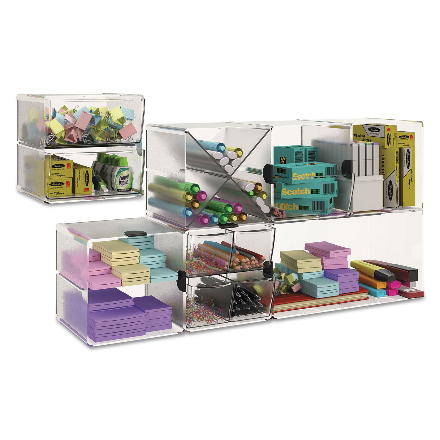 Deflecto Stackable Cube Organizer - 1 Compartment(s) - 6" Height x 6" Width x 6" Depth - Desktop - Stackable - Clear - Plastic - 1 Each