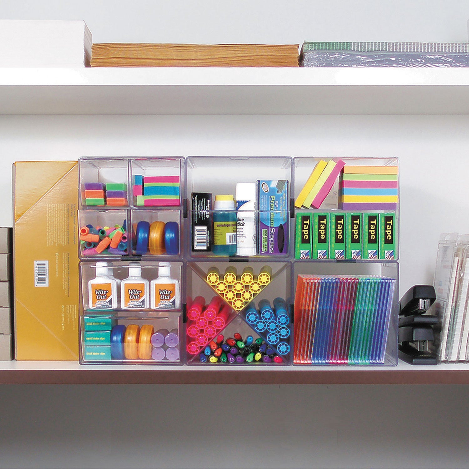 Deflecto Stackable Cube Organizer - 1 Compartment(s) - 6" Height x 6" Width x 6" Depth - Desktop - Stackable - Clear - Plastic - 1 Each