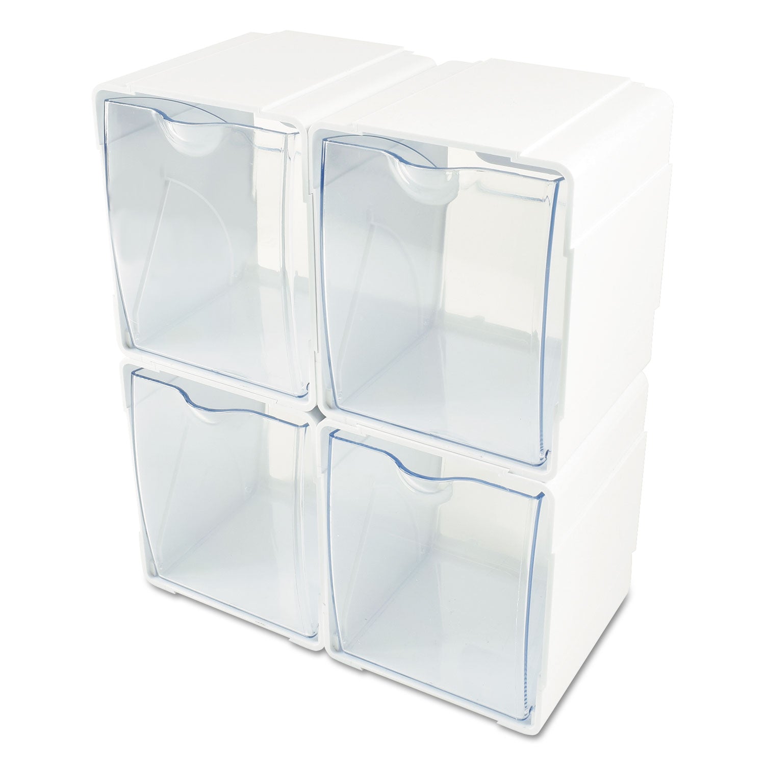 5.50" Height x 5.25" Width x 4.75" Depth - Desktop - Interlockable, Stackable - White - 4 / Box