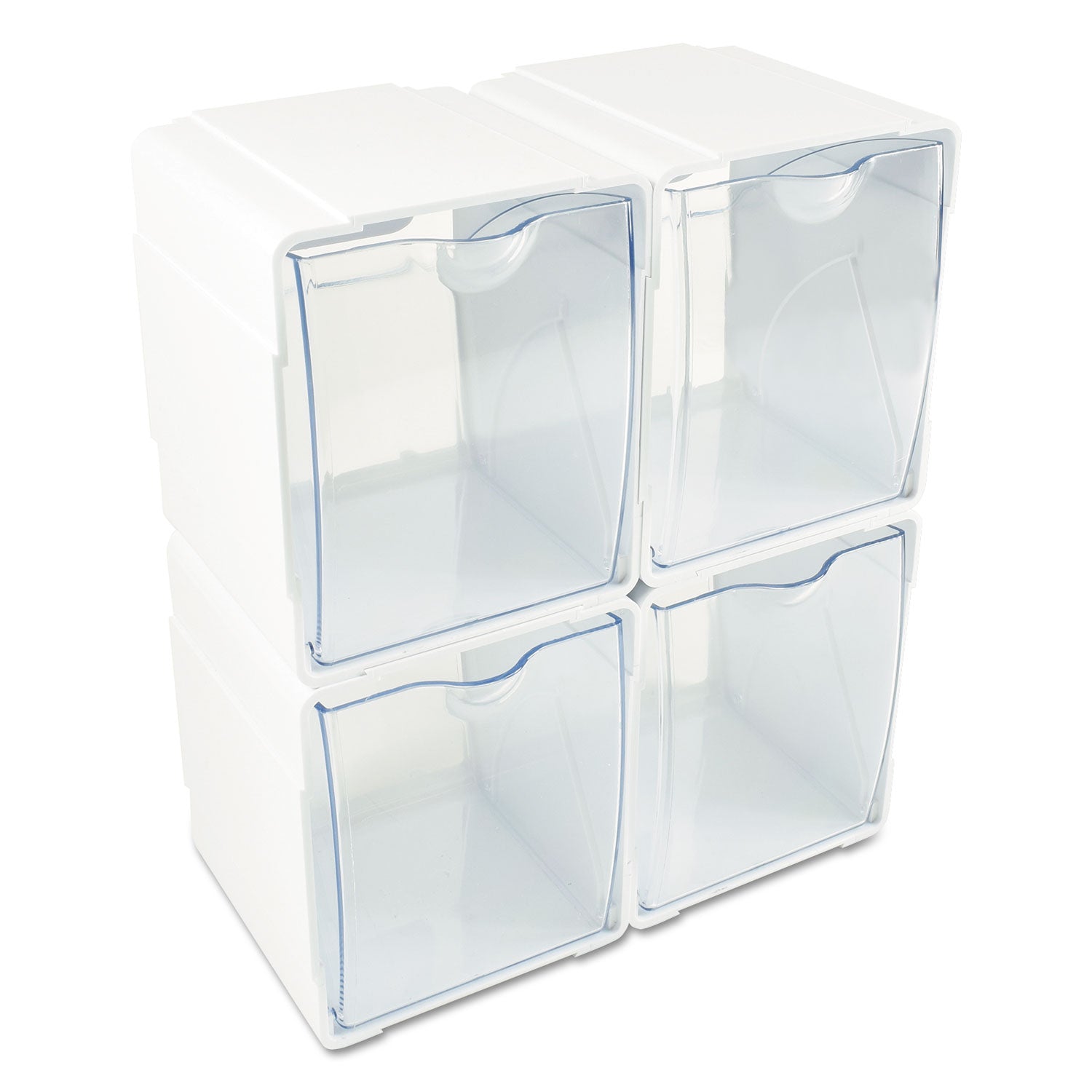 5.50" Height x 5.25" Width x 4.75" Depth - Desktop - Interlockable, Stackable - White - 4 / Box