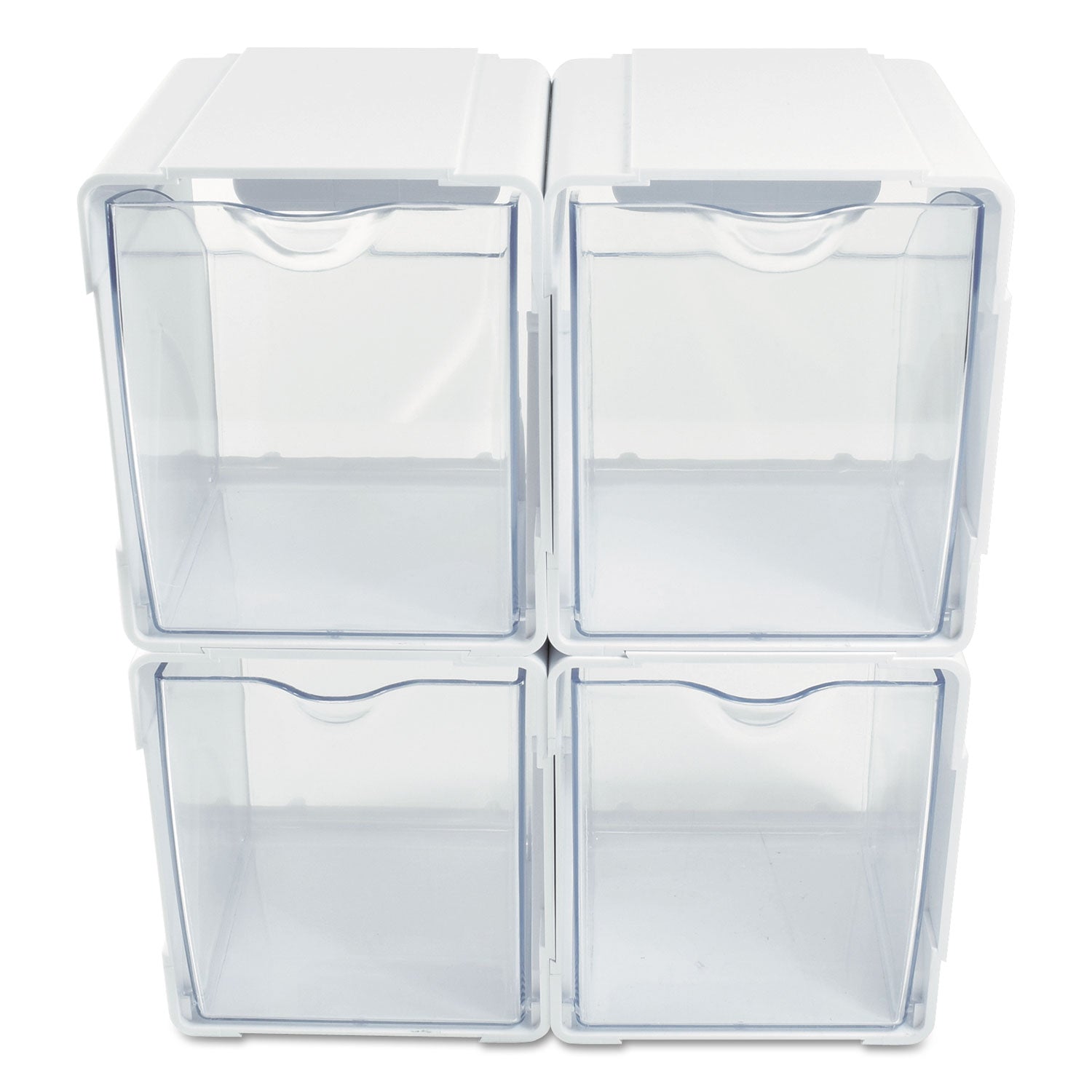 5.50" Height x 5.25" Width x 4.75" Depth - Desktop - Interlockable, Stackable - White - 4 / Box