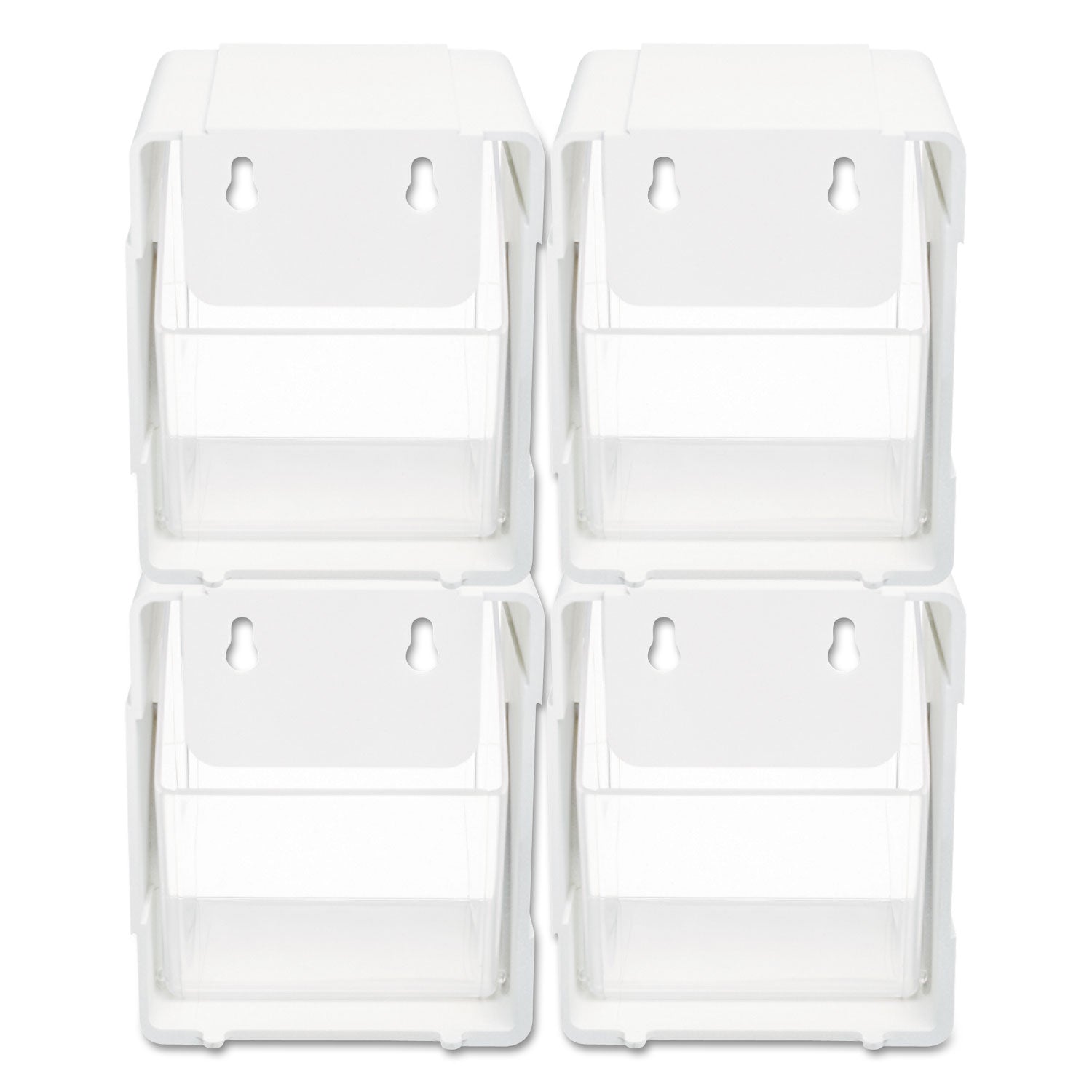 5.50" Height x 5.25" Width x 4.75" Depth - Desktop - Interlockable, Stackable - White - 4 / Box