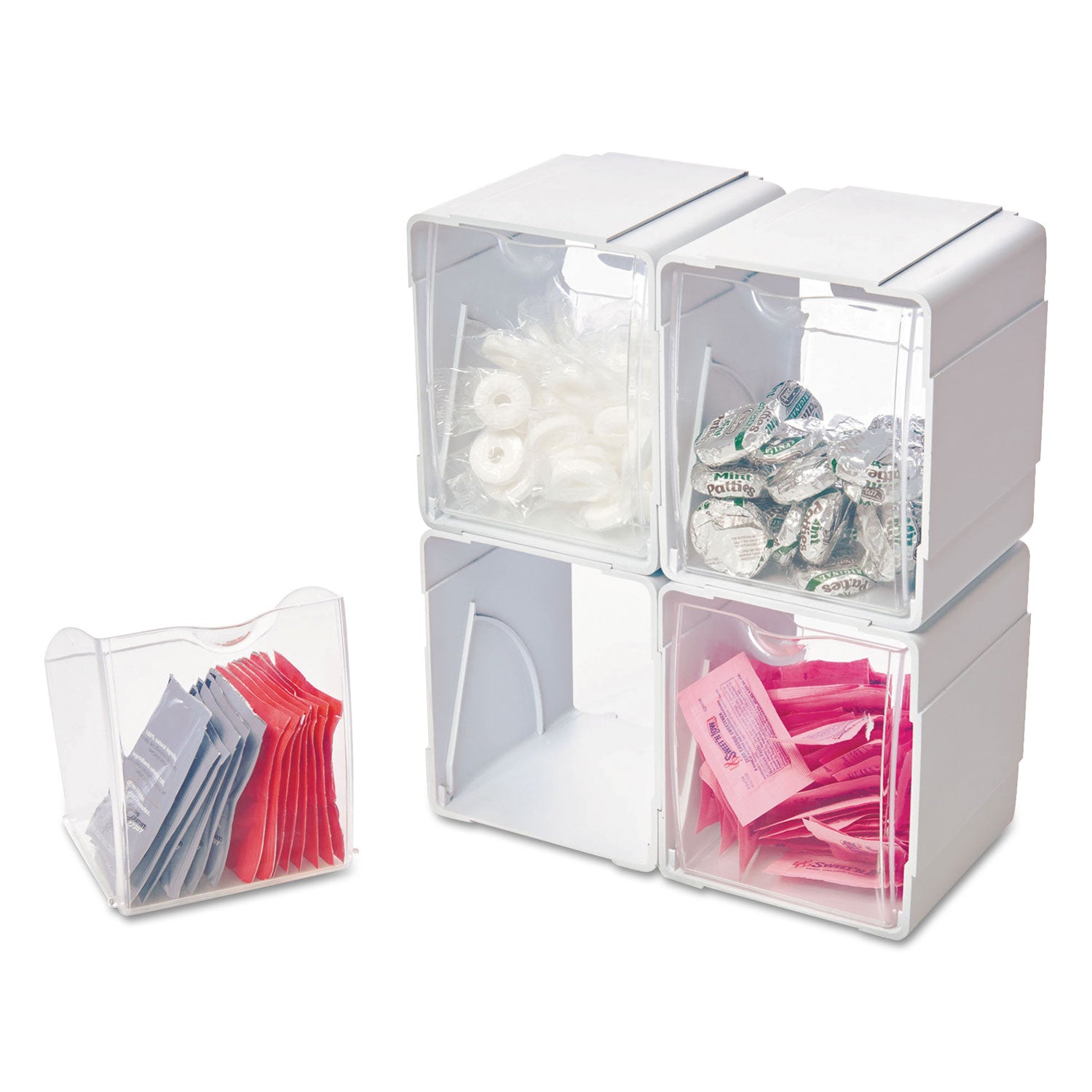 5.50" Height x 5.25" Width x 4.75" Depth - Desktop - Interlockable, Stackable - White - 4 / Box