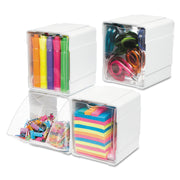 5.50" Height x 5.25" Width x 4.75" Depth - Desktop - Interlockable, Stackable - White - 4 / Box