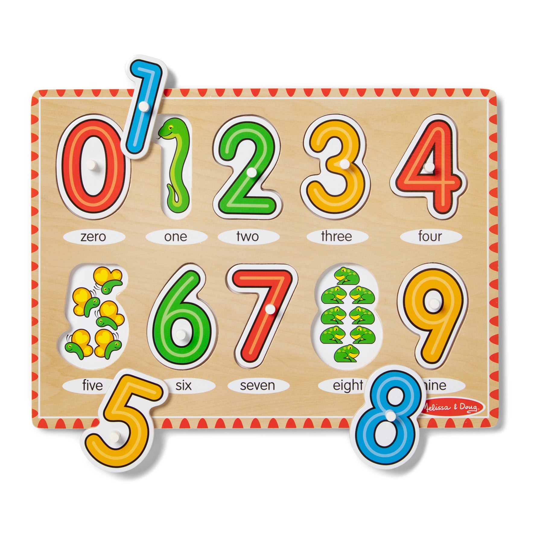 See-Inside Numbers Peg Puzzle, 10 Pieces