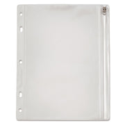 Oxford Zipper Binder Pockets - For 10 1/2" x 8" Sheet - Ring Binder - Rectangular - Clear, White - Poly - 1 Each