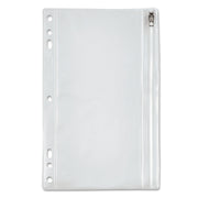 Oxford Zipper Binder Pocket, Frost, 9.5" x 6", 5-Hole, Heavyweight Poly, 1 Each