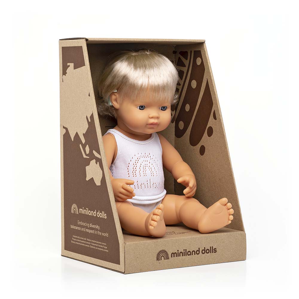 Baby Doll Caucasian Girl with Hearing Aid 15''
