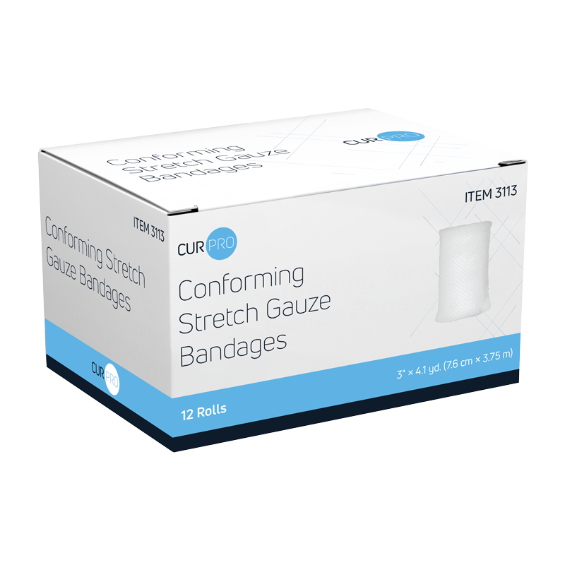 Conforming Stretch Gauze Bandage - Sterile, 3" - 12 pcs per Box/8 boxes per Case