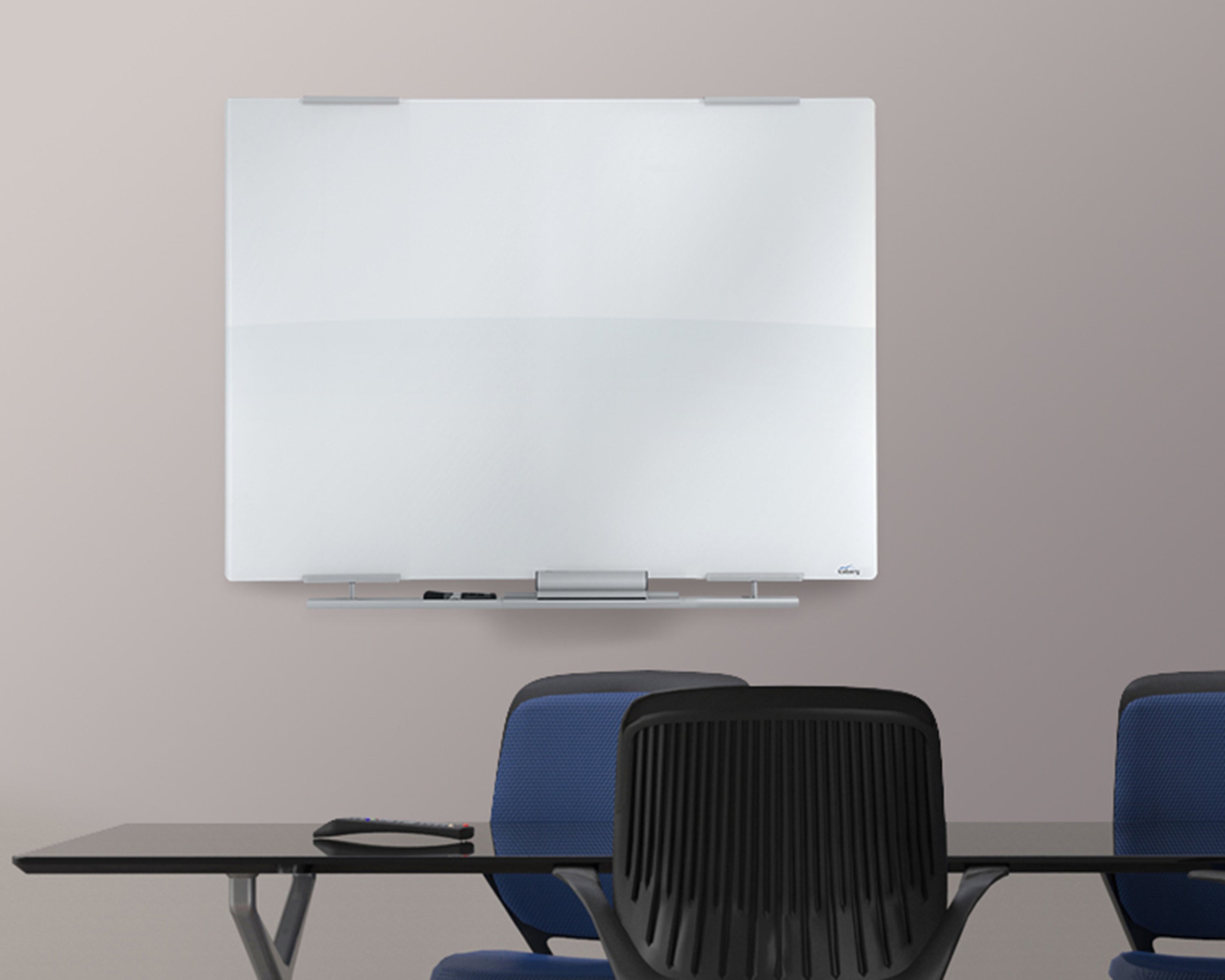 Clarity™ Dry Erase Board, Glass w/Aluminum Trim - 48" x 36"