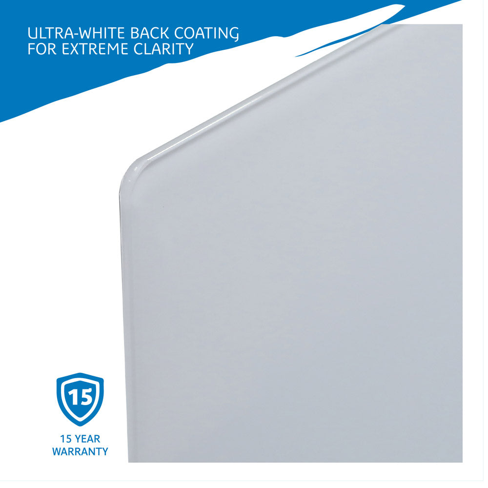 Clarity™ Dry Erase Board, Glass w/Aluminum Trim - 48" x 36"